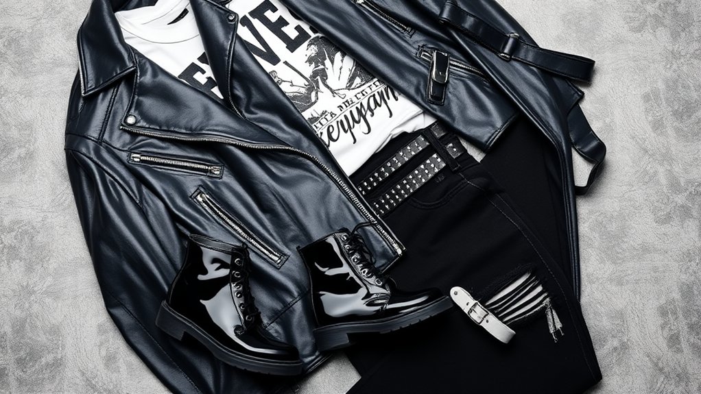 kombinacje stylu edgy rock