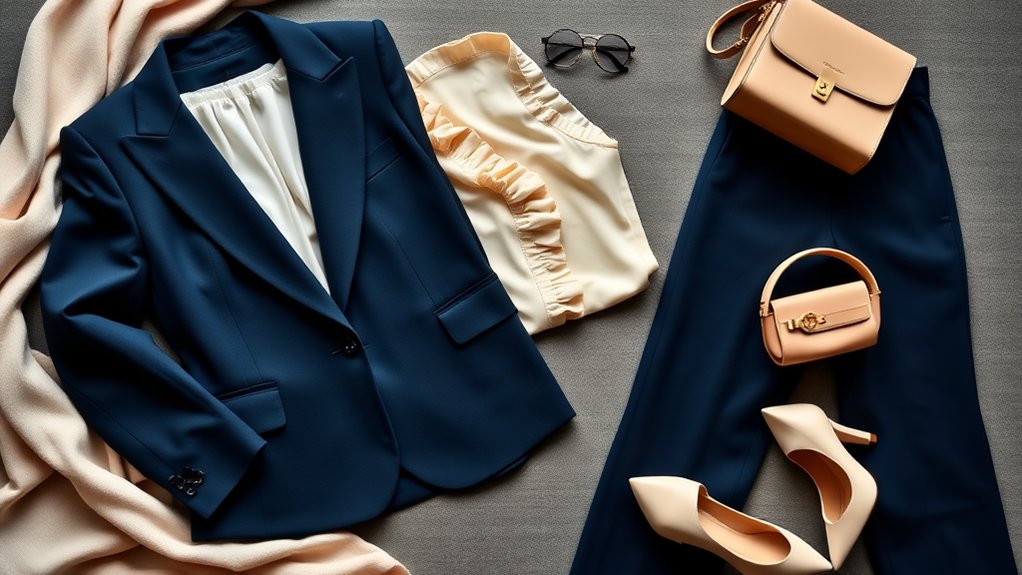 stylizacja damskich garniturów w stylu casualowym